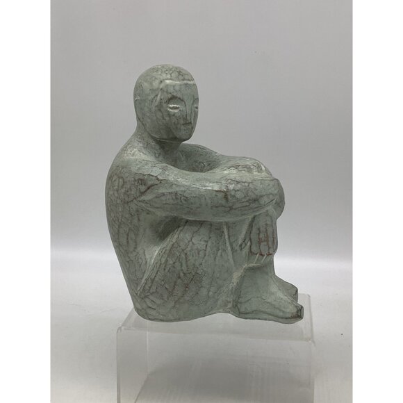 "Thinking Man" Isabel and John Bloom Signed Concrete Sculpture 6.5"